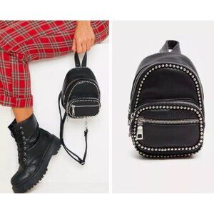 Alexander Wang Black Leather Mini Backpack Attica Studded Silver Hardware